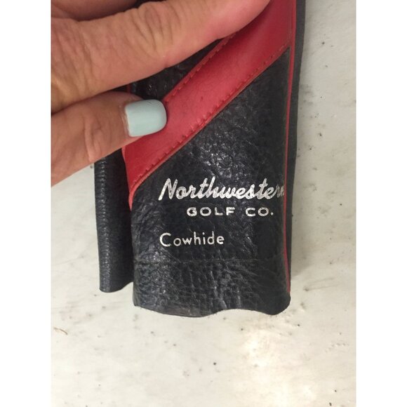 Vtg 1960's Northwestern Golf Co. Golf Folding Rolling Cart Bag 13 Clubs  Tubes - Picture 6 of 10